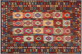 handmade Geometric Kilim Brown Rust Hand-Woven RECTANGLE 100% WOOL area rug 9 x 10