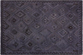 handmade Modern Kilim Gray Brown Hand-Woven RECTANGLE 100% WOOL area rug 6' x 8'