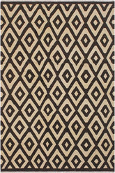 Flat Weave Kilim Antique Navaho Vintage handmade Modern Kilim Black Ivory Hand-Woven Rectangle 100% Wool Area Rug 6x8