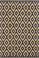 Flat Weave Kilim Antique Navaho Vintage handmade Modern Kilim Black Ivory Hand-Woven Rectangle 100% Wool Area Rug 6x8