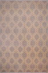 handmade Transitional Kafkaz Lt. Blue Ivory Hand Knotted RECTANGLE WOOL&SILK area rug 10 x 14