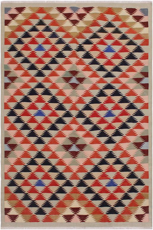 Flat Weave Kilim Antique Navaho Vintage handmade Modern Kilim Gray Black Hand-Woven Rectangle 100% Wool Area Rug 5x7