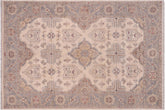 handmade Traditional Kafkaz Ivory Gray Hand Knotted RECTANGLE 100% WOOL area rug 6x7