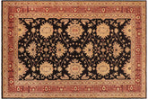 handmade Transitional Kafkaz Black Red Hand Knotted RECTANGLE 100% WOOL area rug 10' x 14'