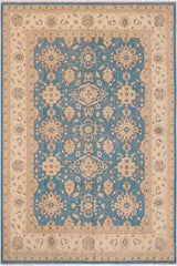 handmade Traditional Kafkaz Lt. Blue Beige Hand Knotted RECTANGLE 100% WOOL area rug 9 x 12