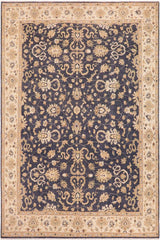 handmade Transitional Kafkaz Drk. Gray Ivory Hand Knotted RECTANGLE 100% WOOL area rug 10 x 14