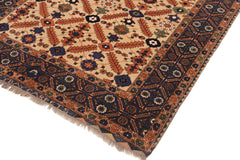 handmade Traditional Antique Ivory Blue Hand Knotted RECTANGLE 100% WOOL area rug 5x7