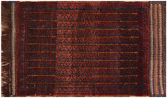handmade Geometric Balouchi Red Blue Hand Knotted RECTANGLE 100% WOOL area rug 2x3