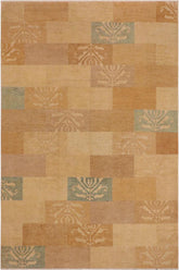handmade Modern Gabbeh Tan Blue Hand Knotted RECTANGLE 100% WOOL area rug 10 x 14