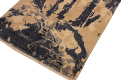 handmade Modern Kafkaz Gray Ivory Hand Knotted RECTANGLE 100% WOOL area rug 4' x 6'