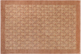 handmade Modern Kafkaz Brown Tan Hand Knotted RECTANGLE 100% WOOL area rug 10' x 14'