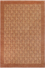 handmade Transitional Kafkaz Brown Tan Hand Knotted RECTANGLE 100% WOOL area rug 10 x 14