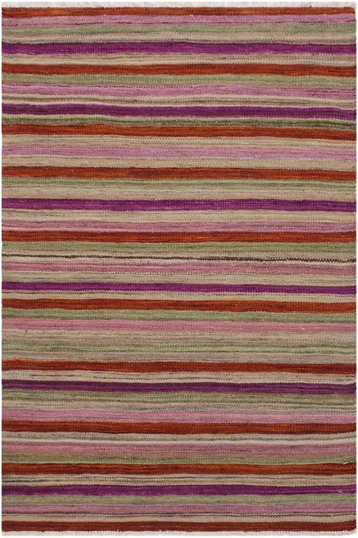 Flat Weave Kilim Antique Navaho Vintage handmade Modern Kilim Rust Purple Hand-Woven Rectangle 100% Wool Area Rug 3x4
