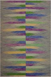 Flat Weave Kilim Antique Navaho Vintage handmade Modern Kilim gray Purple Hand-Woven Rectangle 100% Wool Area Rug 7x10