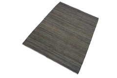 Flat Weave Kilim Antique Navaho Vintage handmade Modern Kilim Grey Blue Hand-Woven Rectangle 100% Wool Area Rug 4x6