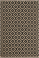 Flat Weave Kilim Antique Navaho Vintage handmade Modern Kilim Beige Black Hand-Woven Rectangle 100% Wool Area Rug 7x10