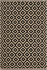 Flat Weave Kilim Antique Navaho Vintage handmade Modern Kilim Beige Black Hand-Woven Rectangle 100% Wool Area Rug 7x10