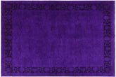 handmade Over Dyed Over Dyed Purple Black Hand Knotted RECTANGLE 100% WOOL area rug 8' x 10'