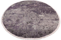 handmade Modern Round Kafkaz Grey Green Hand Knotted ROUND WOOL&SILK area rug 8' x 8'