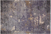 handmade Modern Kafkaz Grey Ivory Hand Knotted RECTANGLE WOOL&SILK area rug 9' x 12'