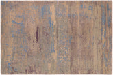 handmade Modern Kafkaz Grey Blue Hand Knotted RECTANGLE 100% WOOL area rug 10' x 14'