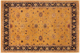 handmade Traditional Kafkaz Gold Blue Hand Knotted RECTANGLE 100% WOOL area rug 10x13