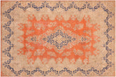 handmade Vintage Vintage Orange Blue Hand Knotted RECTANGLE 100% WOOL area rug 10' x 13'