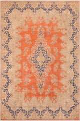 handmade Vintage Vintage Orange Blue Hand Knotted RECTANGLE 100% WOOL area rug 10 x 13