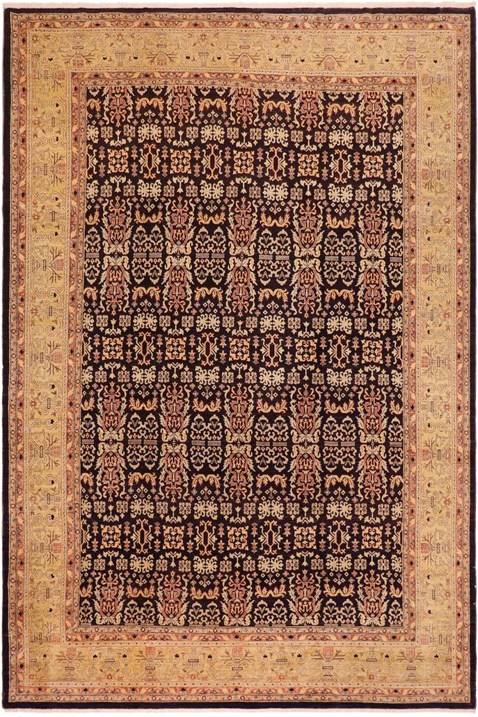 handmade Transitional Kafkaz Blue Gold Hand Knotted RECTANGLE 100% WOOL area rug 10 x 14