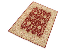 handmade Traditional Kafkaz Red Ivory Hand Knotted RECTANGLE 100% WOOL area rug 4x6