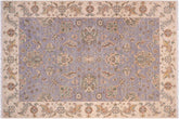 handmade Traditional Kafkaz Grey Ivory Hand Knotted RECTANGLE 100% WOOL area rug 6x8