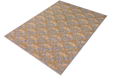 handmade Transitional Kafkaz Blue Gold Hand Knotted RECTANGLE 100% WOOL area rug 9 x 12