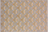 handmade Modern Kafkaz Blue Gold Hand Knotted RECTANGLE 100% WOOL area rug 9' x 12'