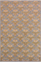 handmade Transitional Kafkaz Blue Gold Hand Knotted RECTANGLE 100% WOOL area rug 9 x 12