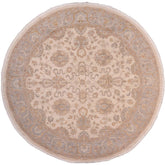 handmade Traditional Kafkaz Ivory Grey Hand Knotted ROUND 100% WOOL area rug 8' x 8'