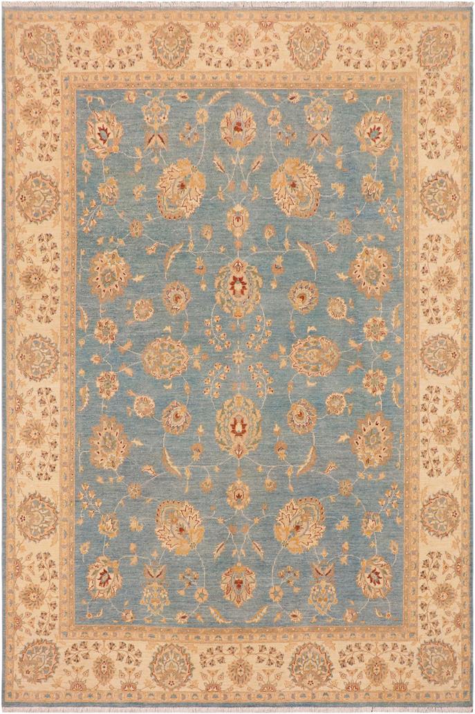 handmade Traditional Kafkaz Blue Beige Hand Knotted RECTANGLE 100% WOOL area rug 9 x 12
