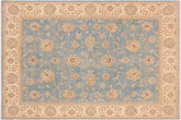 Chic Ziegler Spears Blue/Beige Hand Knotted Wool Rug - 8'11'' x 11'10''