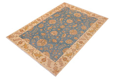 handmade Traditional Kafkaz Blue Ivory Hand Knotted RECTANGLE 100% WOOL area rug 9 x 12