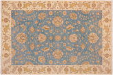 handmade Traditional Kafkaz Blue Ivory Hand Knotted RECTANGLE 100% WOOL area rug 9x12