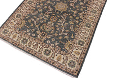 handmade Traditional Kafkaz Green Beige Hand Knotted RECTANGLE 100% WOOL area rug 4x6