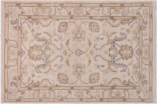 handmade Traditional Kafkaz Ivory Gold Hand Knotted RECTANGLE 100% WOOL area rug 3x5