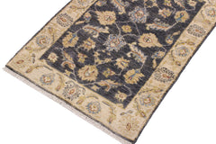 handmade Traditional Kafkaz Grey Ivory Hand Knotted RECTANGLE 100% WOOL area rug 2x3
