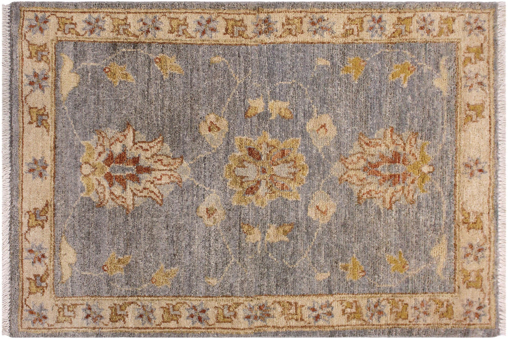 handmade Traditional Kafkaz Grey Ivory Hand Knotted RECTANGLE 100% WOOL area rug 2x3