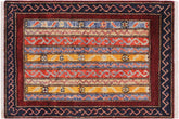 handmade Transitional Shawl Red Blue Hand Knotted RECTANGLE 100% WOOL area rug 2x3