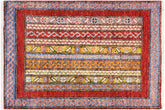 handmade Transitional Shawl Rust Blue Hand Knotted RECTANGLE 100% WOOL area rug 2x3