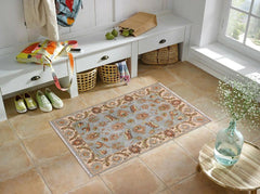 handmade Traditional Kafkaz Lt. Blue Ivory Hand Knotted RECTANGLE 100% WOOL area rug 2 x 3