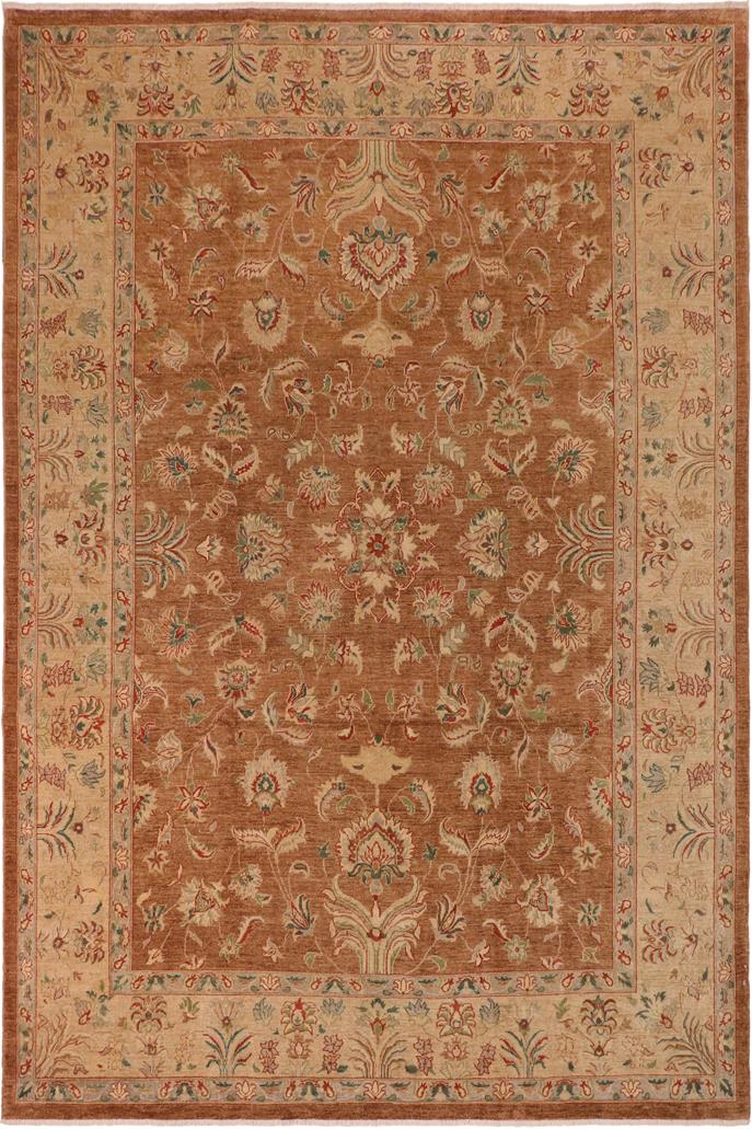 handmade Traditional Kafkaz Brown Tan Hand Knotted RECTANGLE 100% WOOL area rug 10 x 13