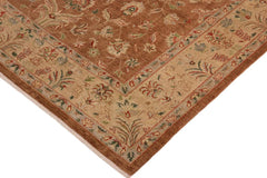handmade Traditional Kafkaz Brown Tan Hand Knotted RECTANGLE 100% WOOL area rug 10 x 13