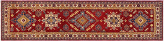handmade Geometric Kazak Red Ivory Hand Knotted RUNNER 100% WOOL area rug 2x10