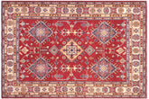 handmade Geometric Kazak Red Beige Hand Knotted RECTANGLE 100% WOOL area rug 6'X8'